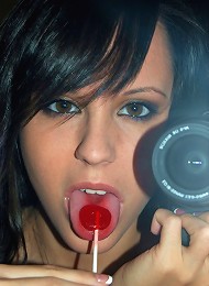 Bryci takes some mirror shots naked with a lollipop!